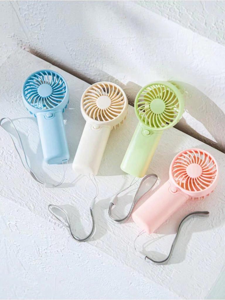 1pc Handheld Battery Operated Cartoon Mini Fan, Portable For Summer And For Outdoor,Sport,Kitchen,Bedroom,School,Office,And For Woman,Man,Children