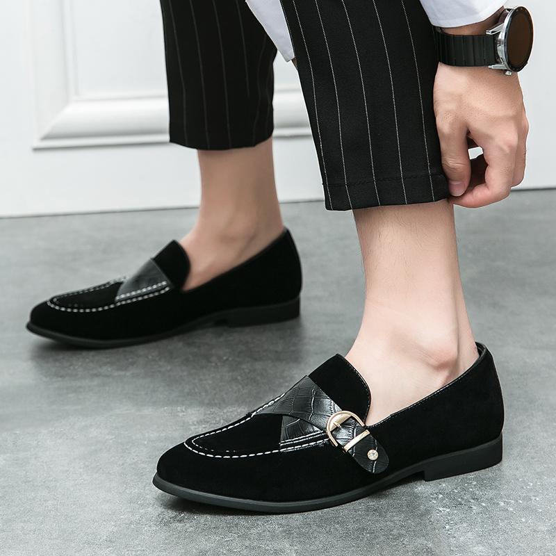 Men Street Style Monks Loafers Shoes Wedding Party Shoes Casual Formal Business Suede Dress Prom Shoes Large Size