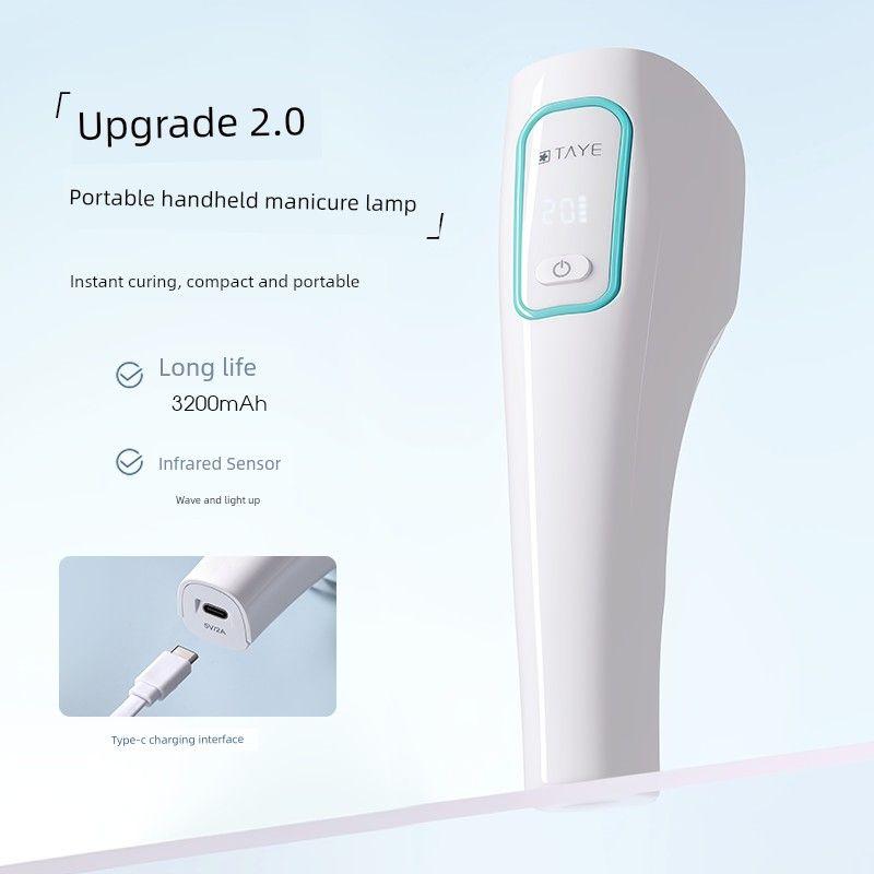 Her leaf nail art handheld lamp small portable power storage quick-drying phototherapy lamp nail plate baking lamp large space phototherapy lamp P139 Manicure Handheld Lamp