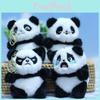 Entzückender Plüsch-Panda-Schlüsselanhänger Superweiches Kurzes Plüsch-Stofftier Taschenanhänger