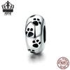 Bracciale Everlove in Argento Sterling s925 con Smalto Colorato a Forma di Zampa con Perline di Gatto e Cane