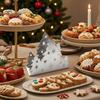 Holiday Table Decor Christmas Tree Napkin Holder, Stainless Steel Vertical Paper Towel Stand, Kitchen Counter Rack Decorative Dispenser for