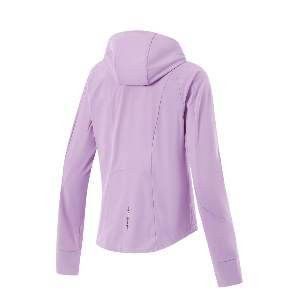 Li Ning Running Series Comfortable Solid Color Simple Versatile Hooded Zipper Slim Fit Breathable Sports Jacket Women jackets Light-Purple AFDU974-2