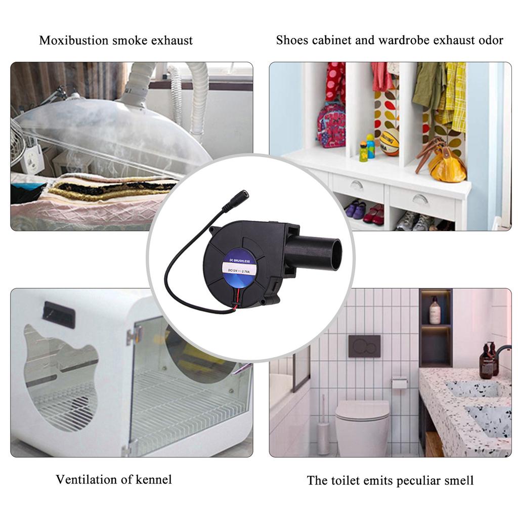Effizienter 12V Altöl-Brenner Heizgebläse Lüfter Einstellbare Drehzahl 35CFM Geeignet für BBQ Brennholzofen Metallschmelzen