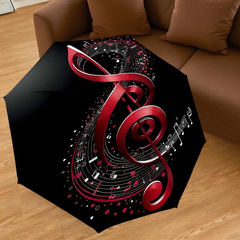 1PC Music Note Umbrella-8-Rib Reinforced, Automatic Open, Lightweight & Durable, Cute Fashion Accessory for Outdoor-T384