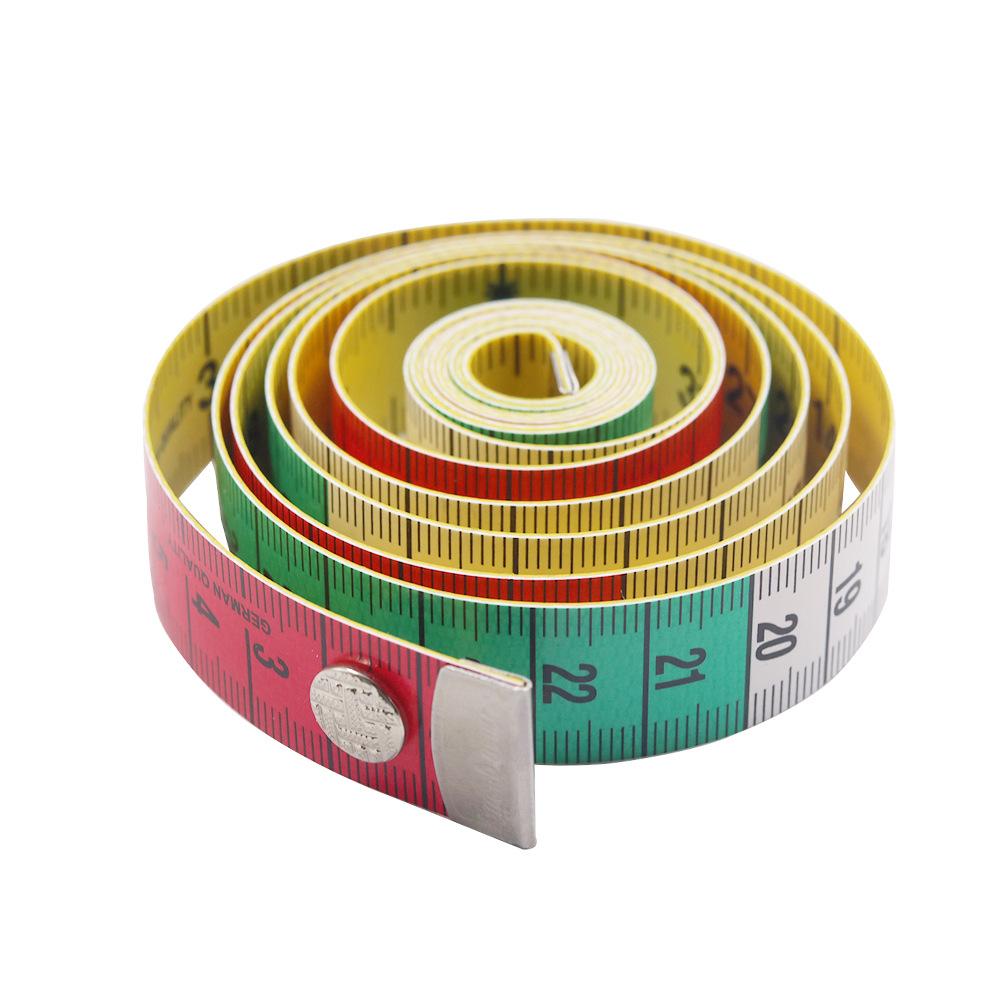 Soft Tape Measure 1.5M Tailors Body Measuring Tape with Snap Fasteners Double Sided Ruler for Sewing Needlework Craft Tool