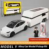 1:24 Modello Y Modello X Modello S Rimorchio RV Lega Metallo Pressofuso Modello di Auto Giocattolo Simulato Collezioni Hobby Regali di Compleanno Ragazzo