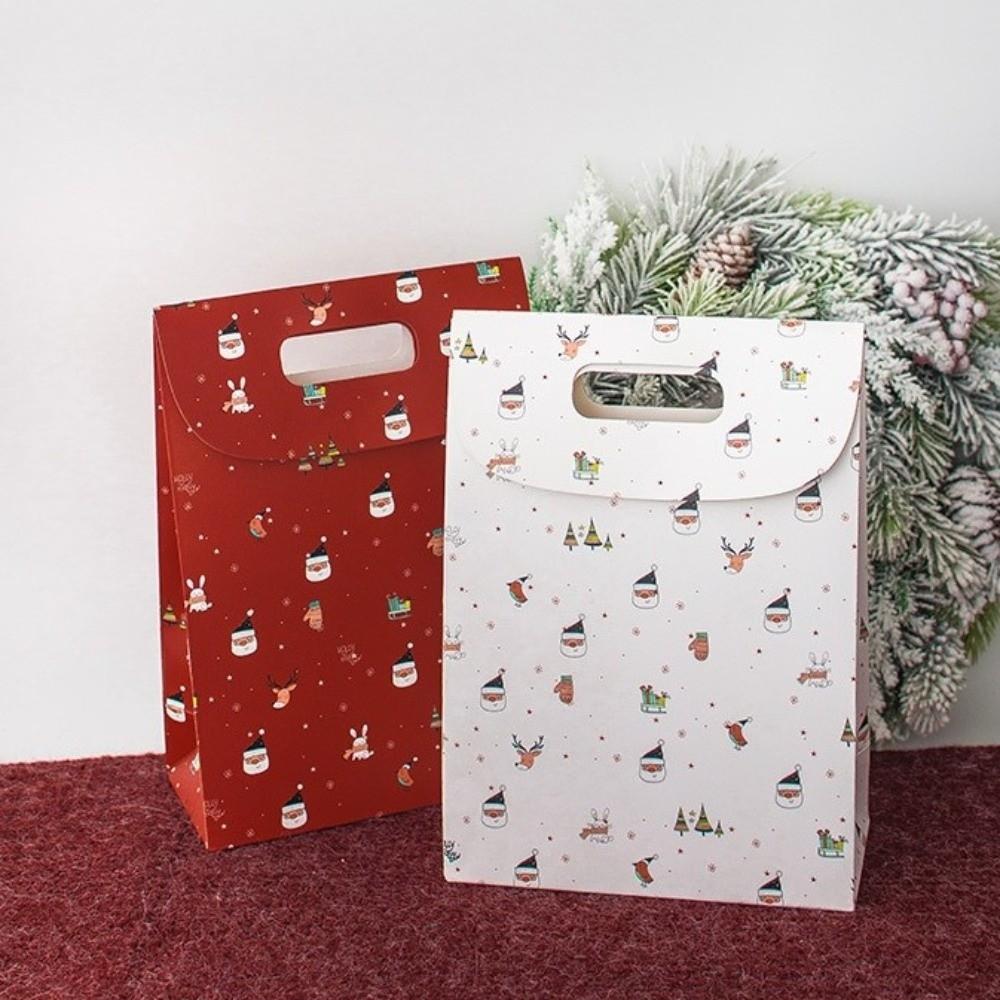 3Pcs Portable S/M/L Xmas Gift Box Flip Cover Paper Wrapping Paper Bag Candy Pack Bag Party