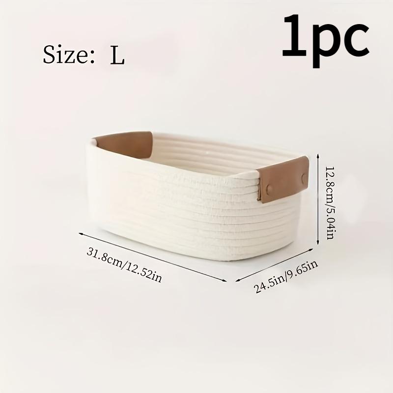 1/2pcs Versatile Open Storage Box with a Leather Handle,Suitable for Use in Children's Room,Gift Baskets,Tabletop Storage Basket