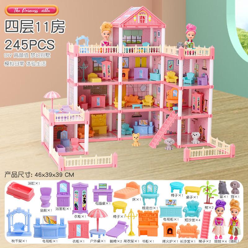 Diy Doll House Children Dream Princess Big Castle Villa Birthday Gift Play House Toys