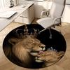1 шт. Королівська пара Левів з Коронами Круглий килим, Виготовлений з Поліестеру, Для офісних крісел, Віталень Або Спалень, Класний килим для Вітальні.ydt26088