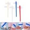 1Pcs Double Head Manual Toothbrush Portable False Teeth Cleaner Denture Care Supply In Blue Red White Colors