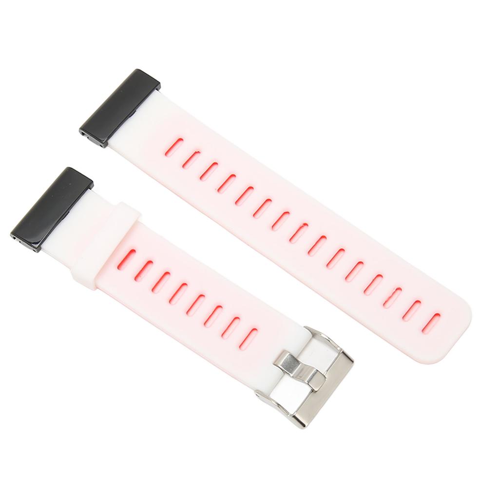 Silicone Smart Watch Strap Size Adjustable Metal Buckle 2 Colors Watch Band for COROS Vertix 2 White Red