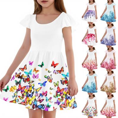 Girls Toddler SleeveDress Dresses Casual Party School Dresses Clothes For Girls
