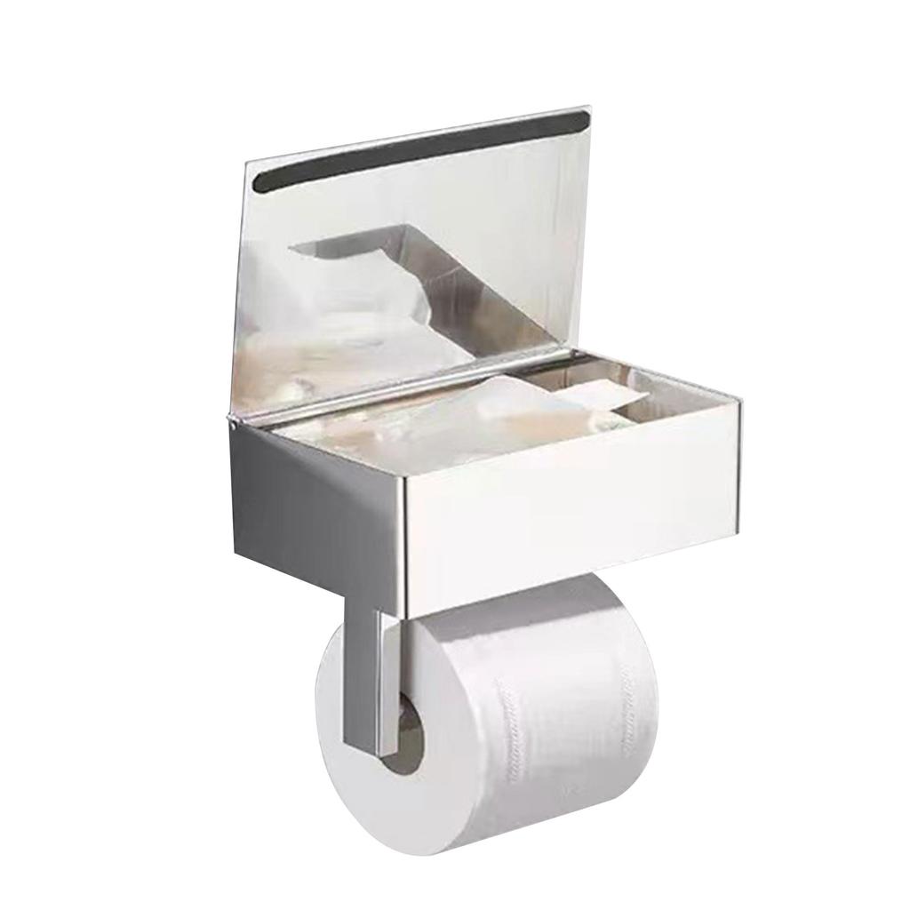 Toilet Paper Holder With Wipes Dispenser Flushable Wet Wipes Dispenser For Bathroom Wipe Storage Shelf Stainless Steel Wall