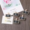 DIY Craft Price Stand Label Wooden Notice Sign Message Note Clip Chalkboard Mini Blackboard