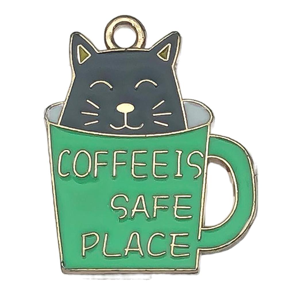 Retro Zawieszki Kawa, Czajnik i Kot - DIY Breloki, Kolczyki, Naszyjniki Akcesoria do Biżuterii (20 mieszanych elementów ze stopu)