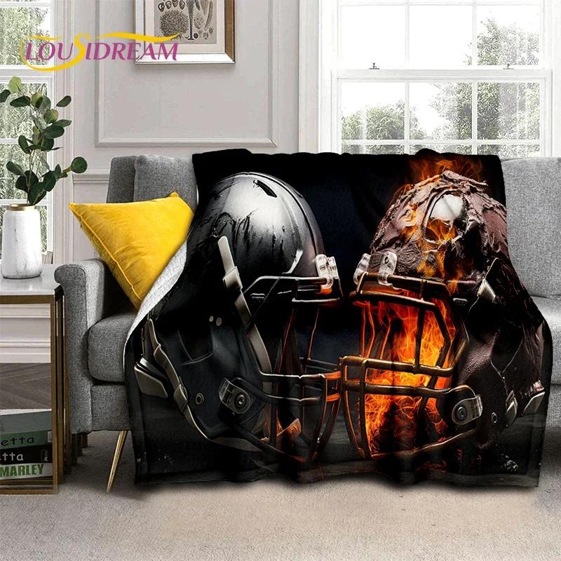 Cartoon 2025 Rugby Field Rugby American Football Soft Blanket,Soft Throw Blanket for Home Bedroom Bed Sofa Travel Cover Child
