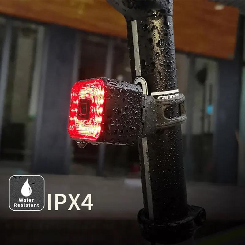 Smart Bicycle Brake Light Usb Rechargeable Auto Stop Led Tail Lamp Ipx6 Waterproof Rear Cycling Safety Warning Light