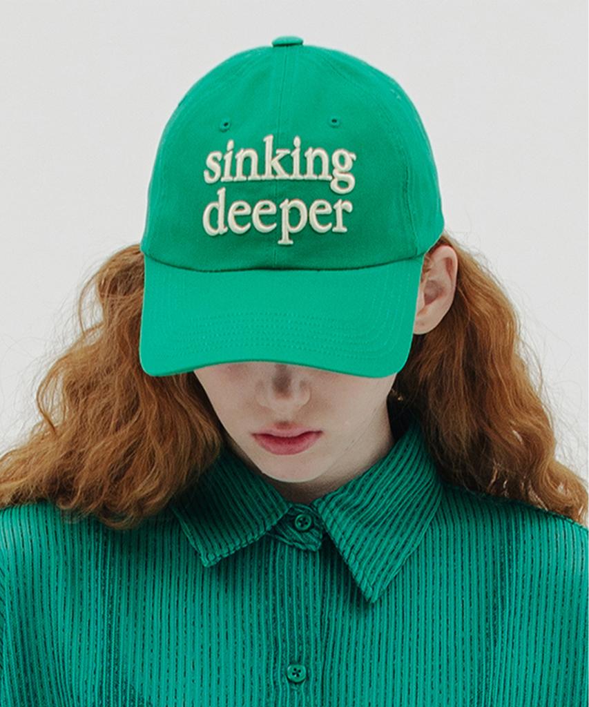SINKINGDEEPER Serif Logo Ball Cap (Green)