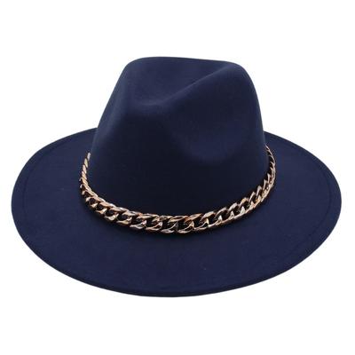 Performance Bowler Hat Chain Jazz Hat Men and Women Jackson Felt Hat Stage Tweed Hat