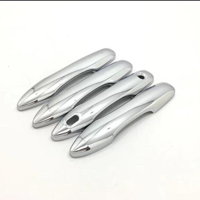 Para Toyota Camry XV70 2017 2018 Carro Exterior ABS Cromado Furo Chave Inteligente Maçaneta Lateral da Porta Capa Guarnição Moldagem Com Furos