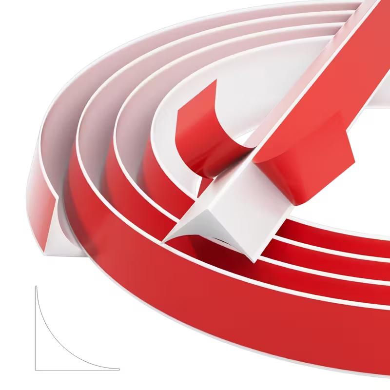 

1PC3/1/2M flexible L-shaped quarter circle bendable decorative mold for wall decoration and decoration of floor edges, wall corn 1m білий
