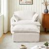 Soft single sofa with backrest and armrests, made of flannel and 30D high-resilience foam