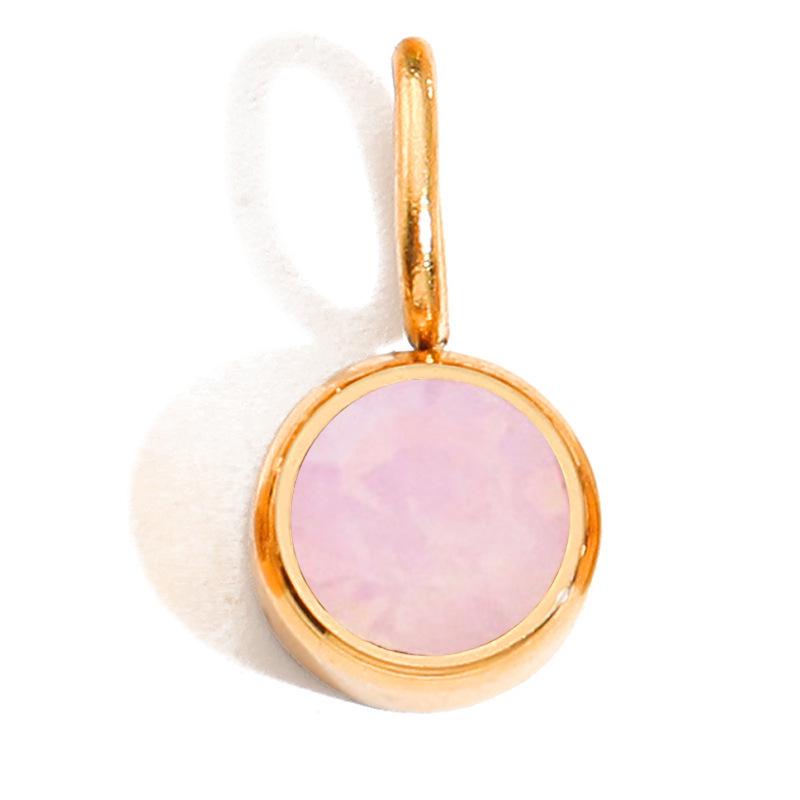 Twelve-Month Birthstone Pendant: 8mm Stainless Steel DIY Charms