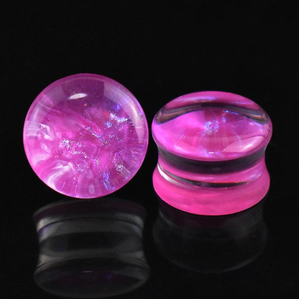 A Pair of 6-50mm Shiny and Brilliant Circular Shapes, Semi Transparent Ear Gauges, Tunnel Plugs, Acrylic Body Piercing Jewelry