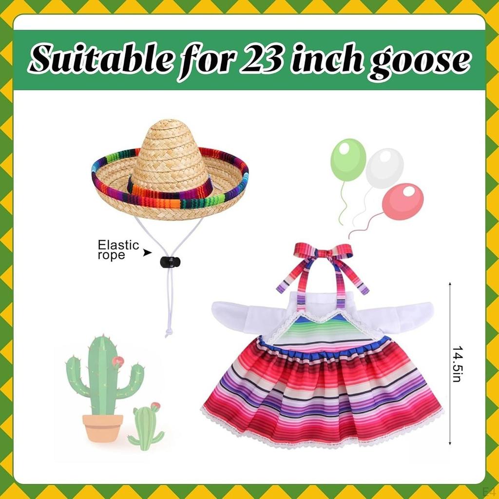 Goose Outfit, -Goose Costume, Mexican Sombrero, Seasonal Festive Costume for Garden Parties,