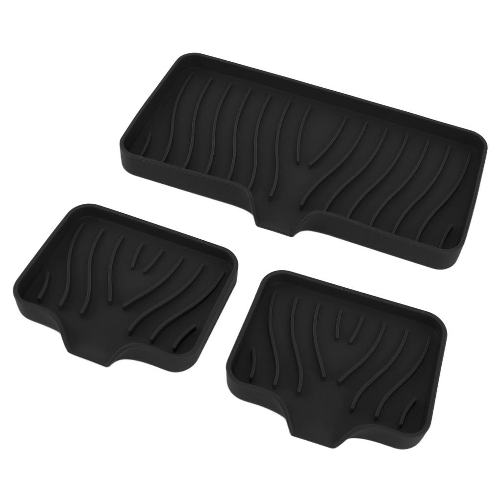 Kitchen Soap Tray Countertop Silicone Sink Deflector Sponge Holder for Bathroom Toilet
