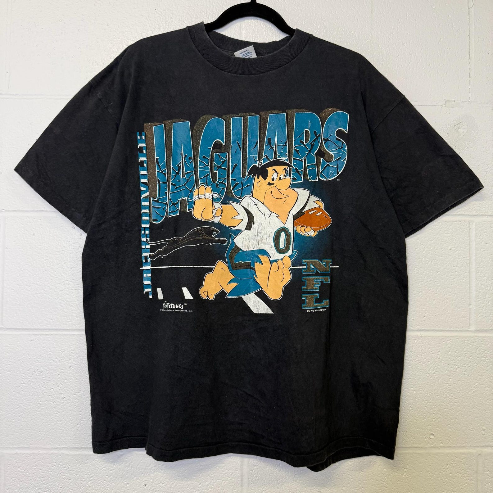 90s Jacksonville Jaguars Fred Flintstones T shirt Sz XL (B2939) M