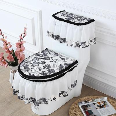 Goldener Samtspitzen Toilettensitzkissen 3-teiliges Set mit Reißverschluss
