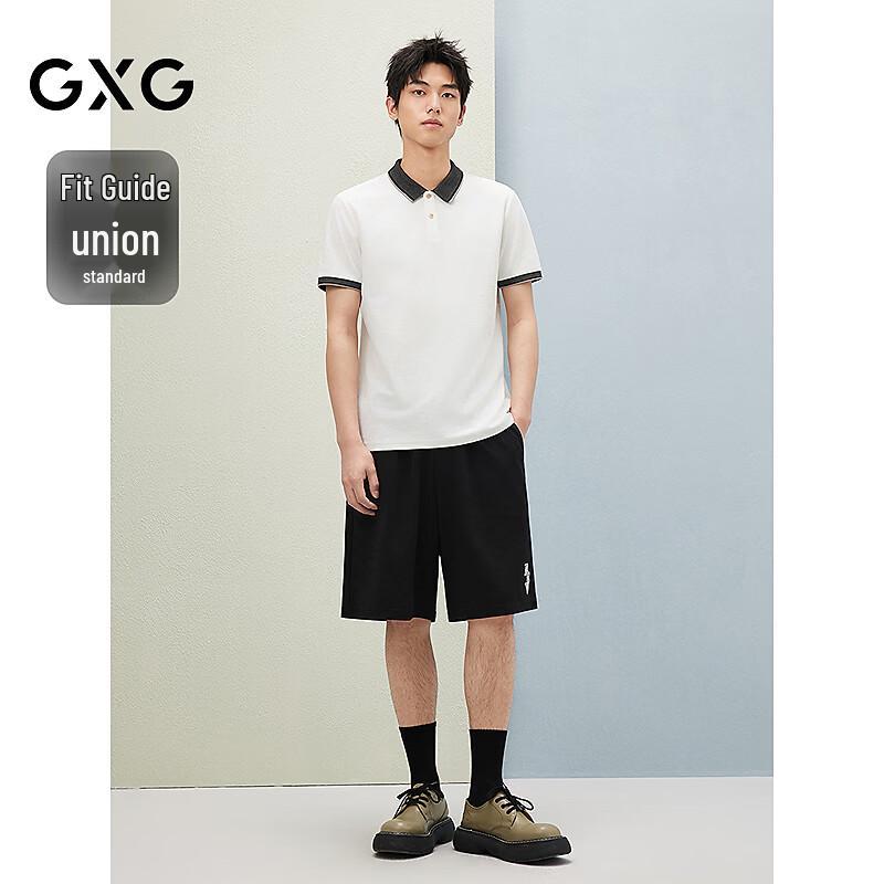 GXG Men's Casual Two-Tone Lapel Polo Shirt