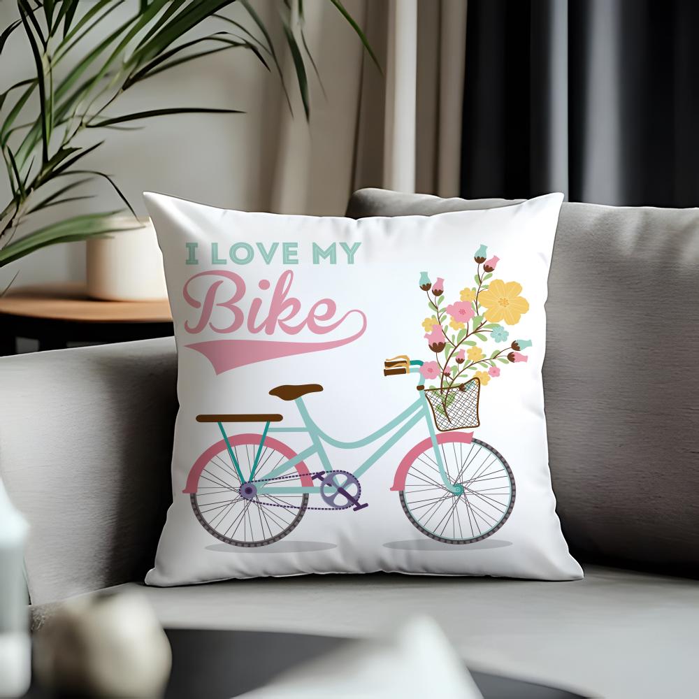 Fashion BBbicycleed Cushion Cover Antidustmite Pillowcase Invisible Zipper Silky Short Plush Sofa Cushion Cover