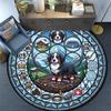 Mountain Dog Adventure Round Area Rug Under Office Chairs Bedroom Living Room Home Decor