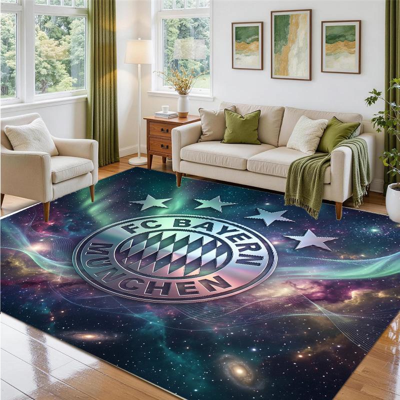 Bayern Munich Design Crystal Velvet Rug Soft Decorative Mat for Bedroom Entrance
