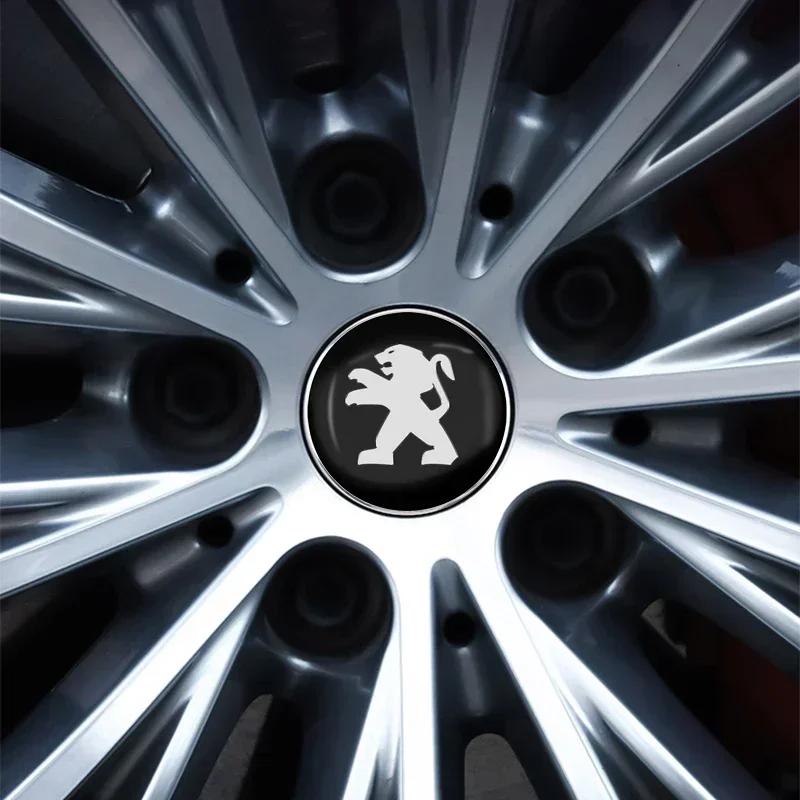 4ks 56/60mm Krytky středů kol auta Znak Poklička náboje Příslušenství Pro Peugeot 206 307 308 3008 207 208 407 508 2008 5008 107 106 205
