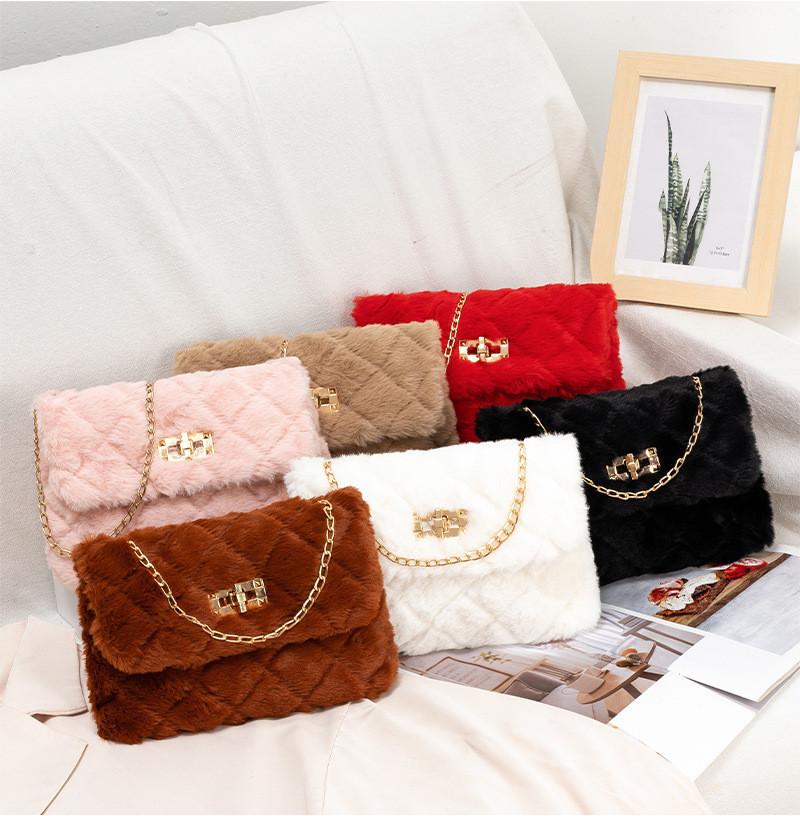2022 Ladies Bag Sweet Style Plush Small Square Bag Wholesale Lipstick Bag Phone Bag