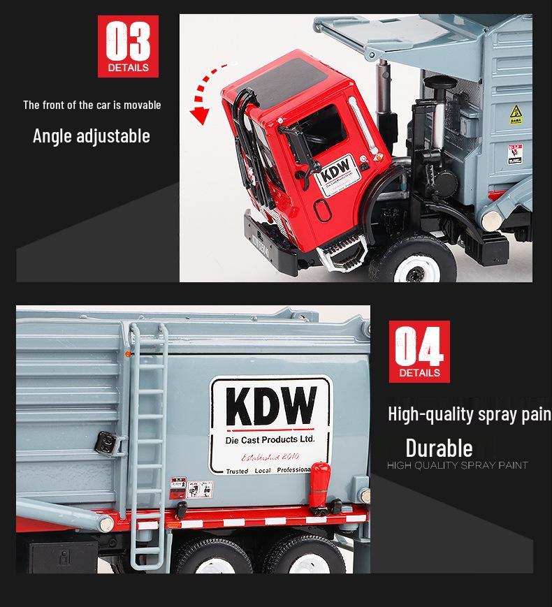 Cadywell 1:24 Garbage Sorting & Disposal Truck Model Toy, Alloy Material