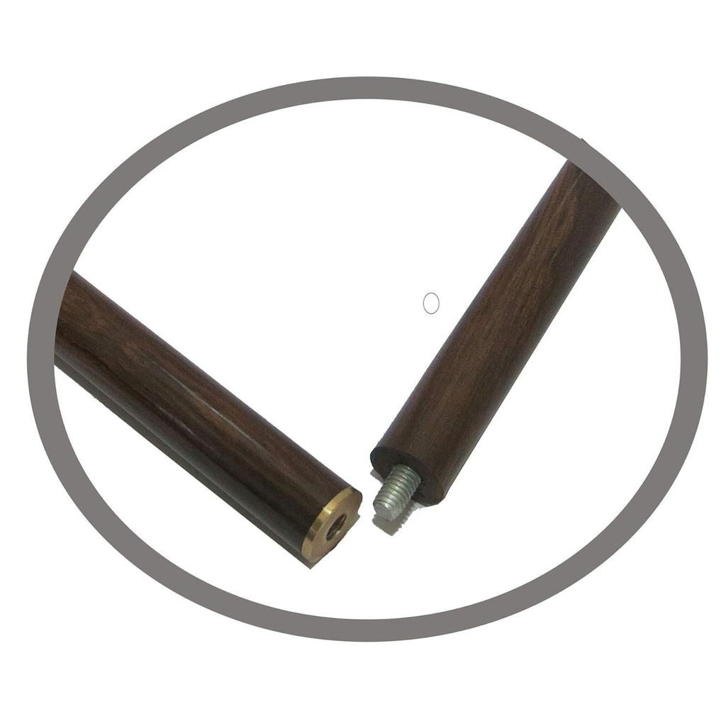 Solid Wood 2 Part Folding Walking Stick with Carved Brass Handle for Men & Women 36 Inches Long