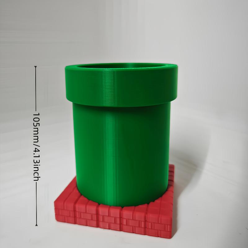 

3D Printing Model Piranha Water Pipe Planter Water Pipe Pencil Holder Storage Ornament Cartoon Net Red Water Pipe Model+ зелёный