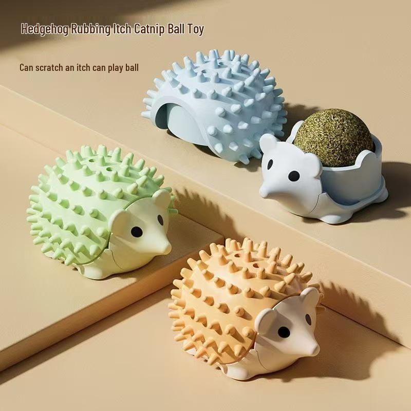 Catnip Hedgehog Toy: Self-Entertainment, Scratch & Itch Relief, Teething Stick & Teeth Cleaning for Cats
