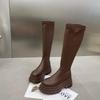Stylish Women's Long Knee High Boots With Thick Sole And Slimming Design For Fall Winter Fashion