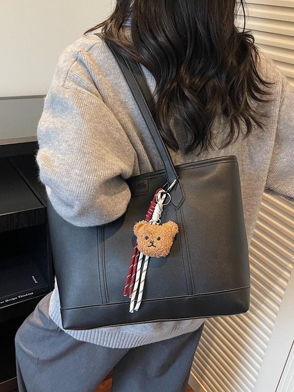 Women's Large Capacity Fashion Tote Bag - 2025 Korean Design, Versatile Casual Shoulder Bag for Daily Commuting