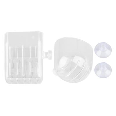 Aquarium Cone Feeder Transparent Glass Suction Fixation Fish Tank Red Worm Feeder for Aquarium Fish Tank