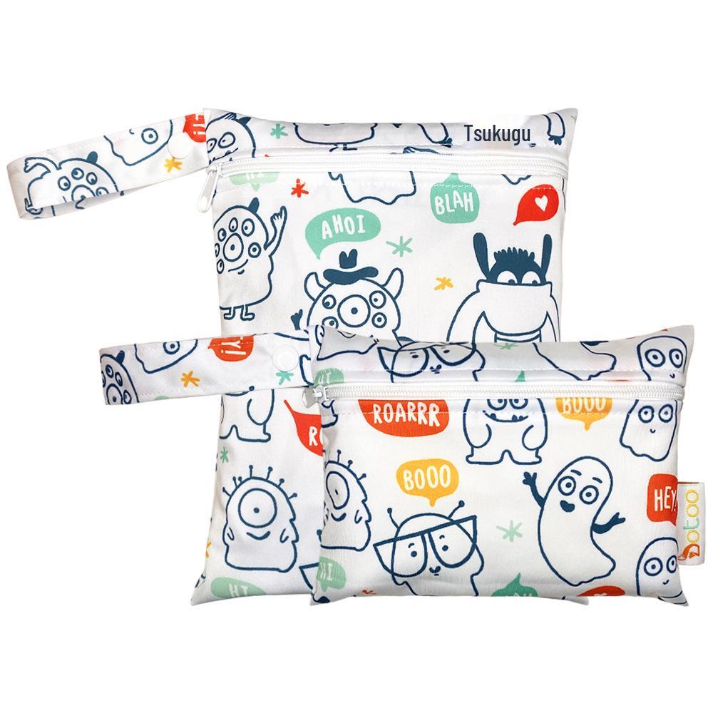 Waterproof Cartoon Print Washable Baby Diaper and Storage Organizer Bag