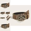 Vintage Punk Pu Leather Belt With With Butterfly Design And Rhinestone Decor For Teen Casual Wear
