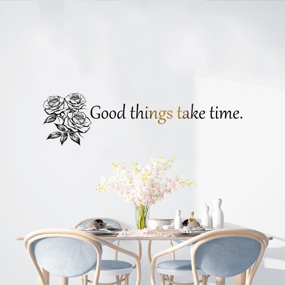 WZ9062 Angielski Slogan Szkic Róża Sypialnia Salon Dom Tło Aranżacja Krajobrazu Dekoracyjna Naklejka Ścienna